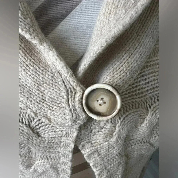 Y2k Banana Republic Alpaca Blend Cable Knit Babydoll Cardigan Sweater Sz M - Picture 4 of 8